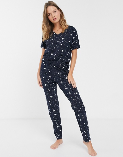 People Tree organic cotton pyjama set with star print
