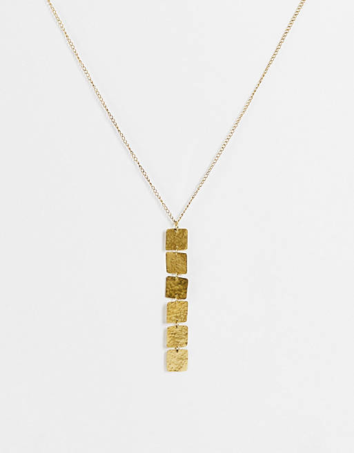 asos.com | People Tree square drop necklace in brass