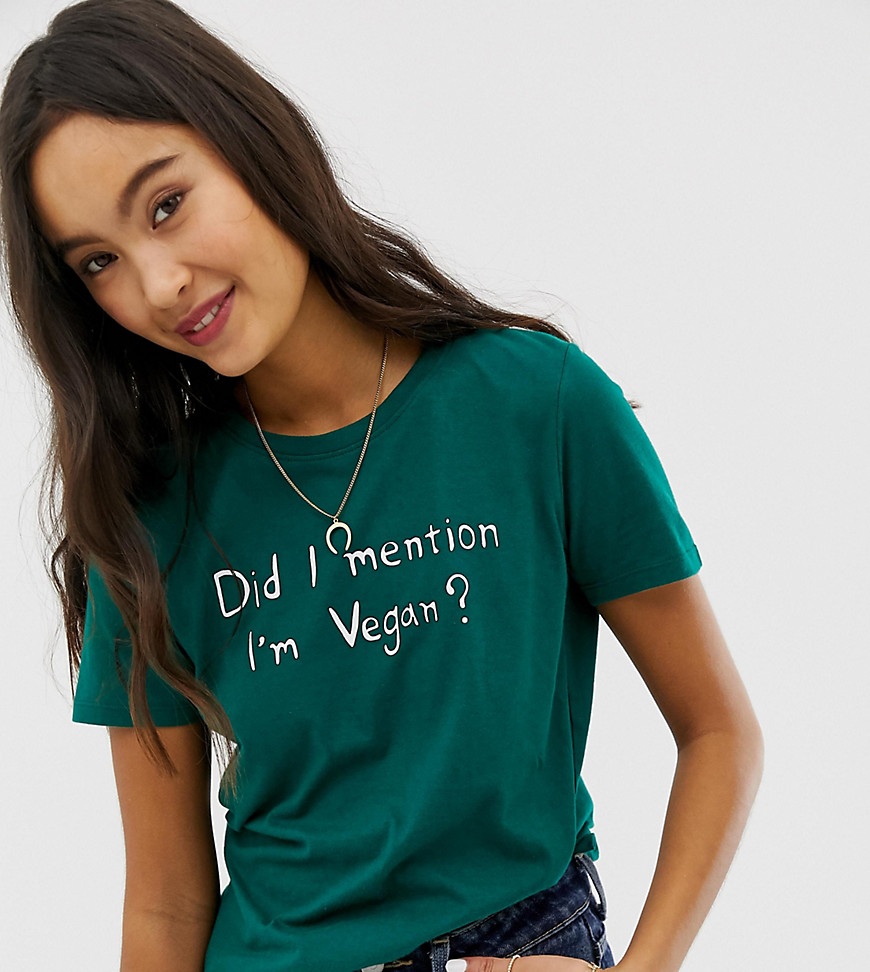 People Tree - T-shirt van biologisch katoen met vegan slogan-Wit