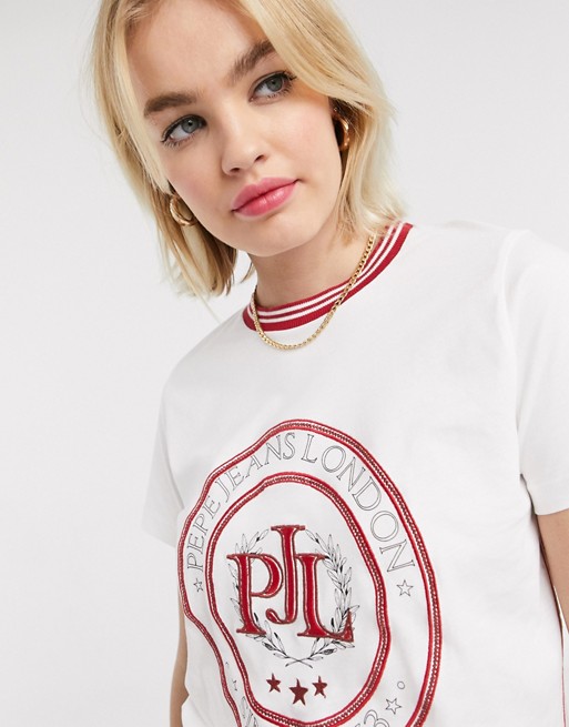 Pepe crest t-shirt in white