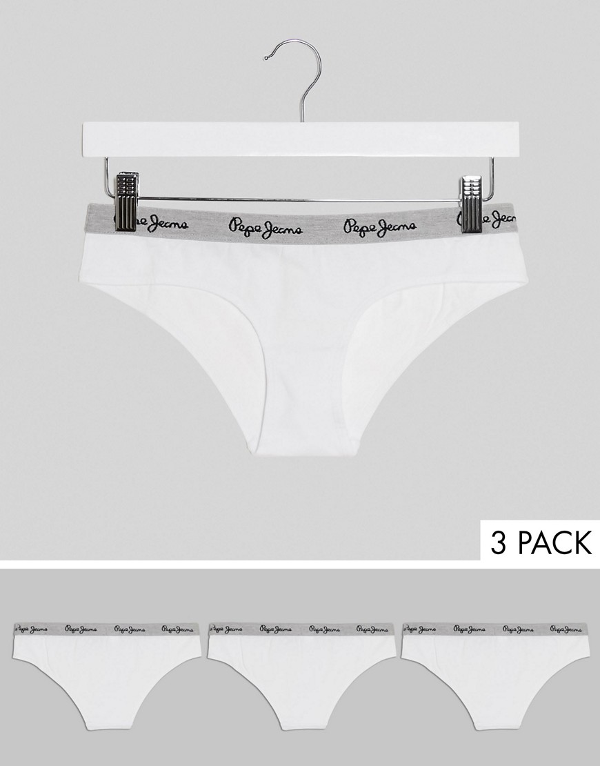 pepe jeans 3 pack briefs in white