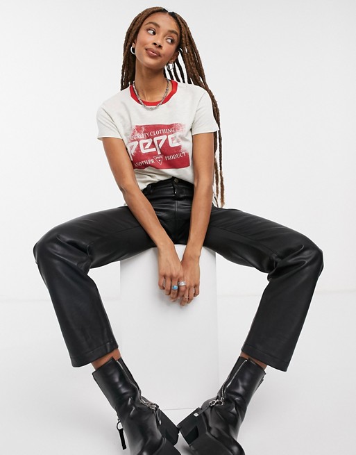 Pepe Jeans Atea logo front t-shirt in red
