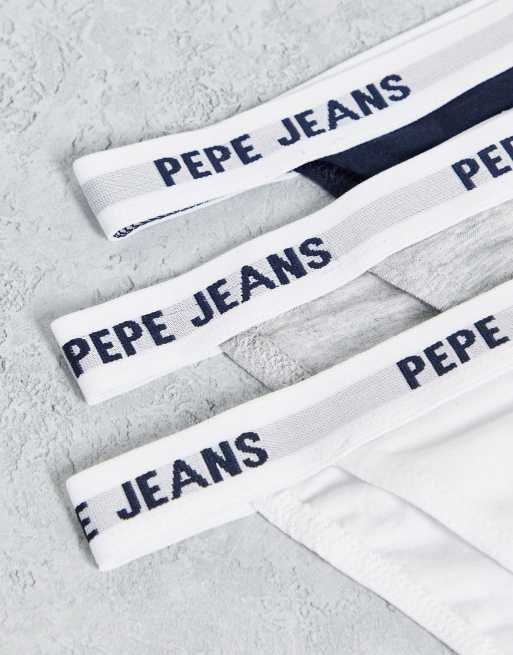 Pepe Jeans Brenda tanga briefs in black white grey ASOS