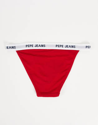 Pepe Jeans brenda tanga briefs in navy white grey ASOS