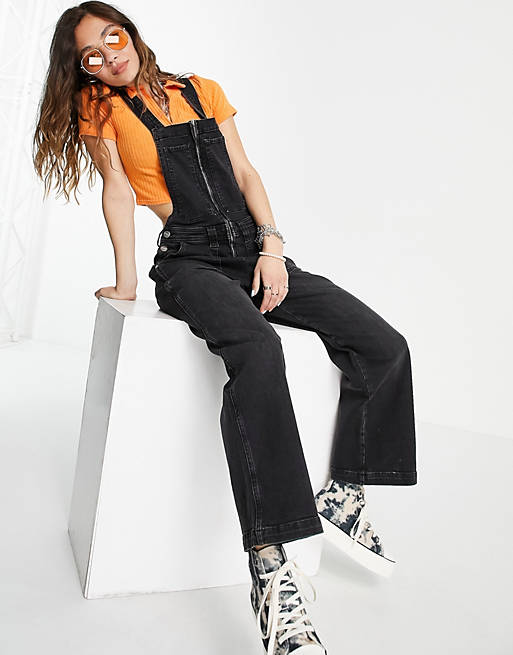 Pepe Jeans claire denim dungarees in black