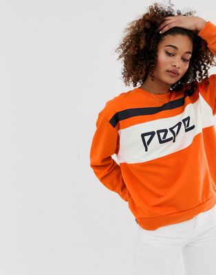 Pepe Jeans - Frankie - Cropped sweatshirt met logo-Oranje