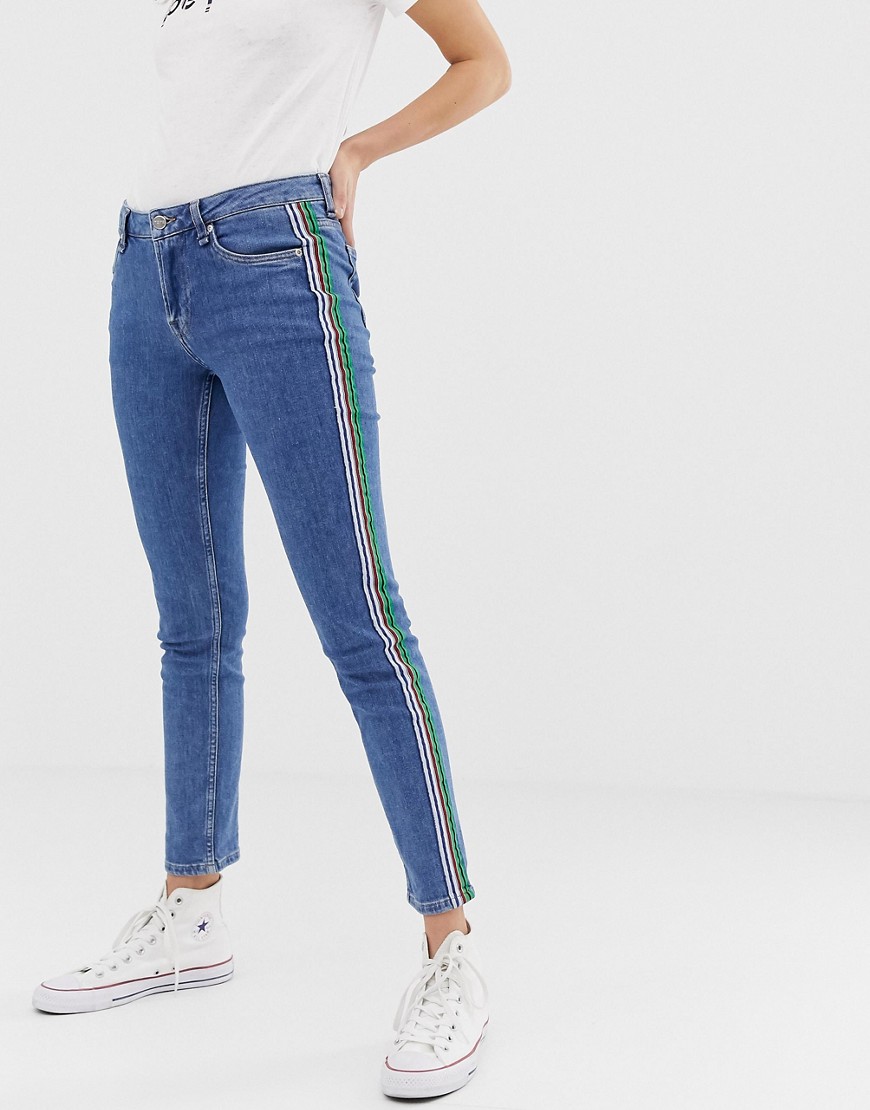 Pepe Jeans Heidi boyfriend-jeans med sidestribe-Blå