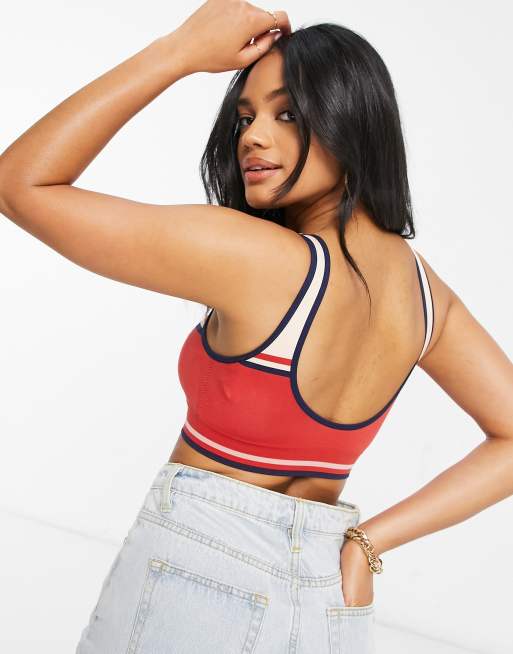 Pepe Jeans – Kerry – Röd och rosa crop top med logga, 2 av 4