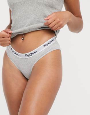 Pepe Jeans Logo Briefs In Gray Marl-grey