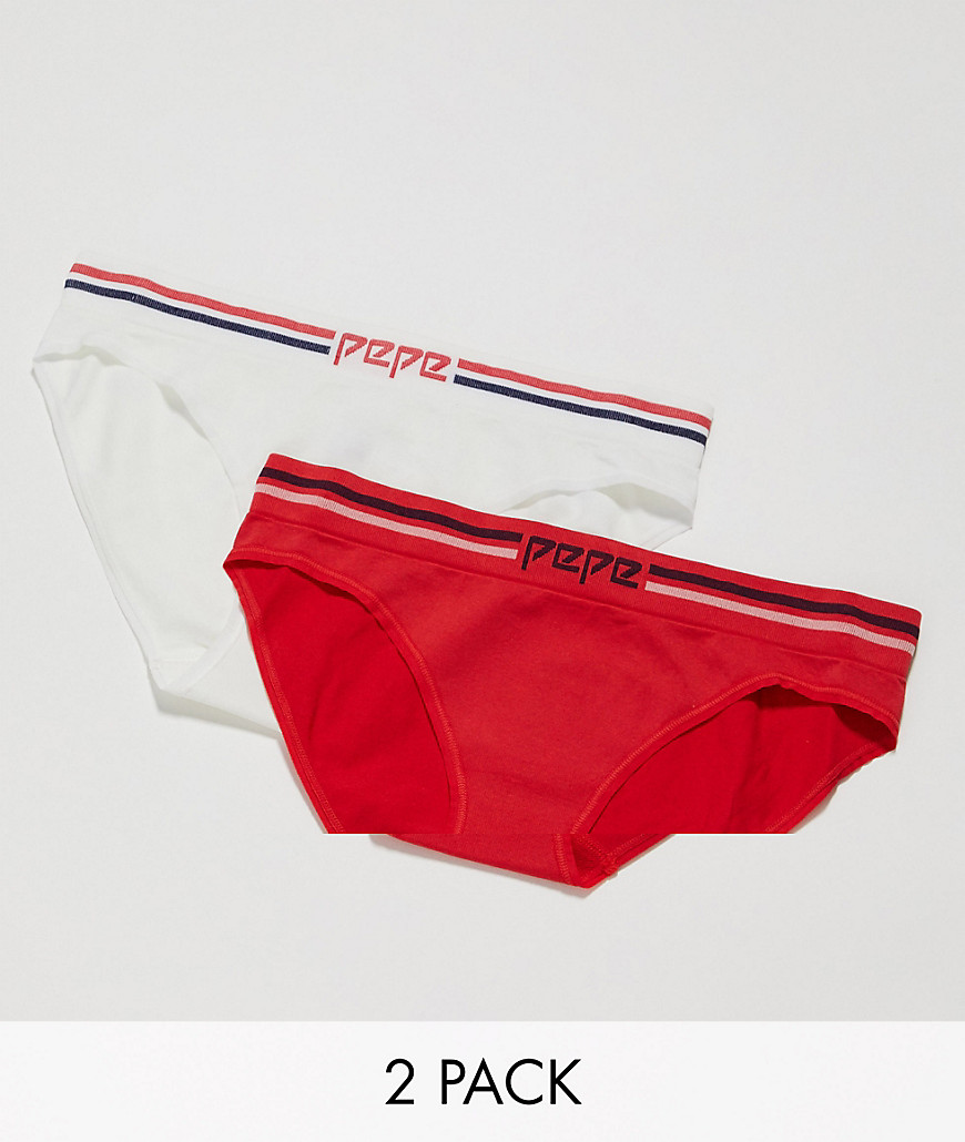 Pepe Jeans logo briefs in mousse/red-Multi