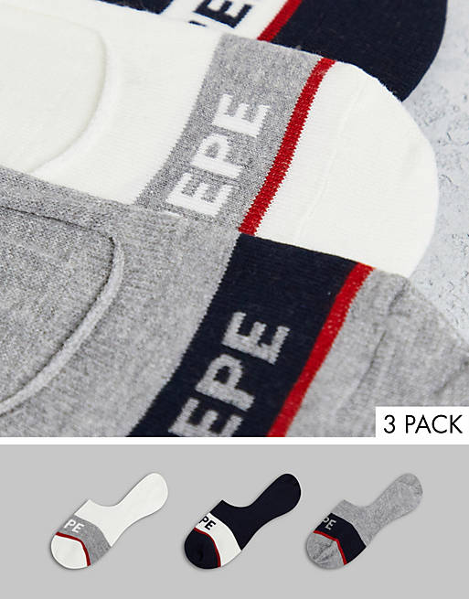 Pepe Jeans luneta trainer socks in navy grey white
