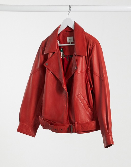 Pepe Jeans nicole biker jacket in red