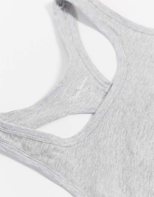 Pepe Jeans - Reggiseno grigio mélange con logo, 3 di 4