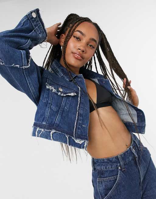 Cropped denim outlet jacket urban outfitters