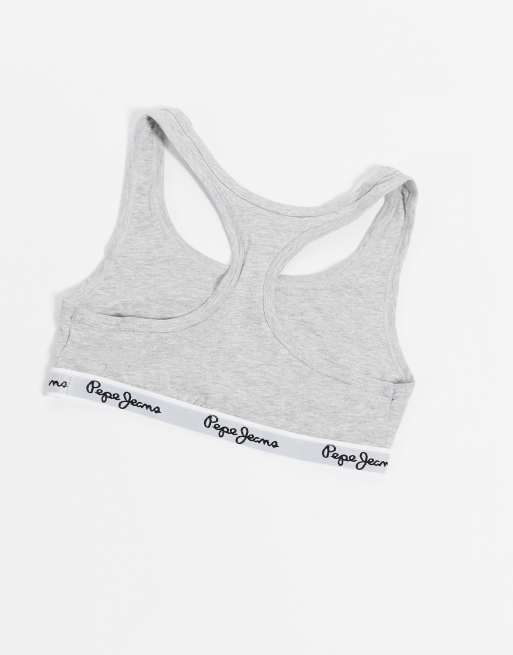 Pepe Jeans — Szary melanżowy biustonosz z logo, 2 z 4