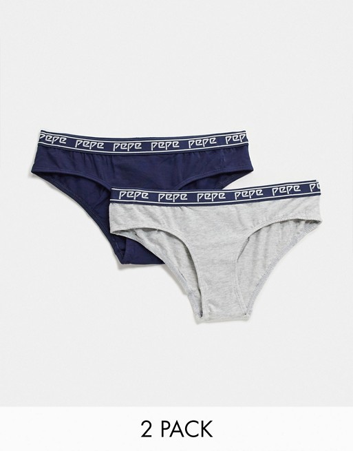 Pepe Jeans tracy 2 packs brief in grey and navy