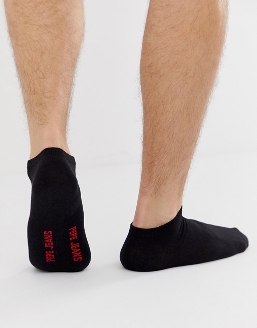 Pepe Jeans Trainer Socks In Black 3 Pack | ASOS