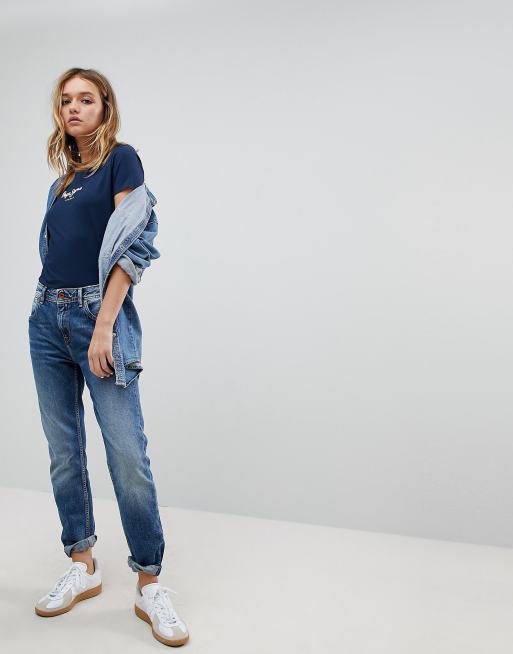 Pepe Jeans Violet High Waist Rigid Mom Jean ASOS