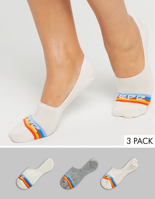 Pepe Valona 3 Pack Rainbow Logo Trainer Socks