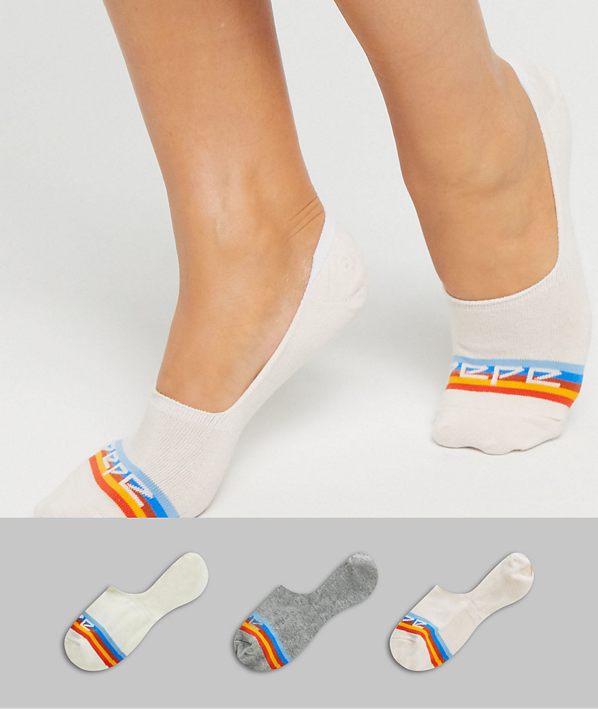 Pepe Valona 3 Pack Rainbow Logo Trainer Socks-Multi