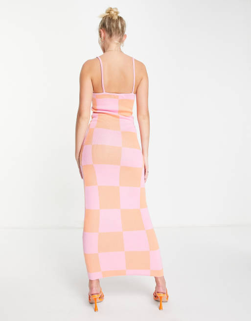 midi dress long sleeve open back Pink Open Back Midi Dress with Long Sleeve L / Black