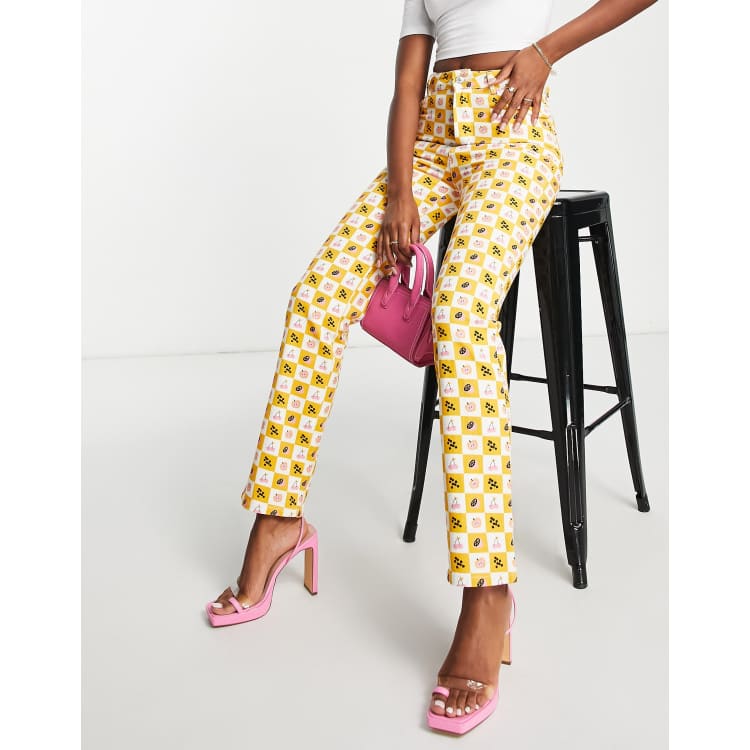 Yellow cigarette shop trousers