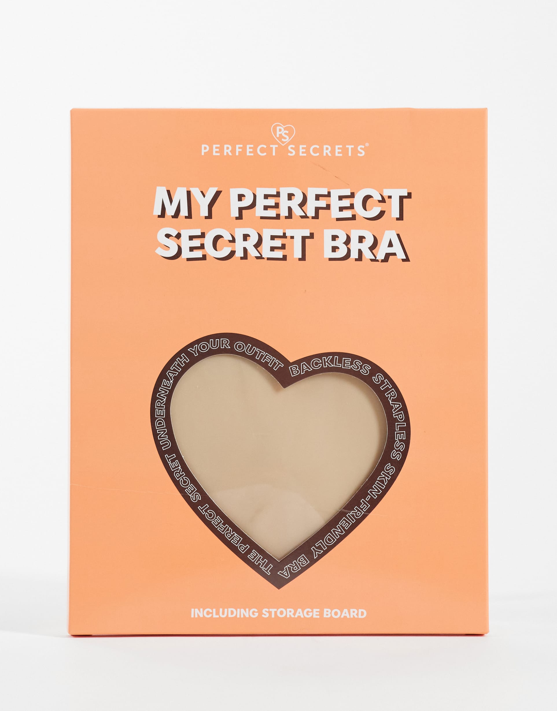 perfect secret ultimate reuseable stick-on bra with storage board in beige