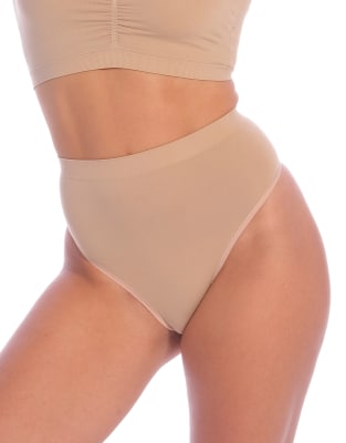 Perfect Secrets Medium Shaper Thong In Brown