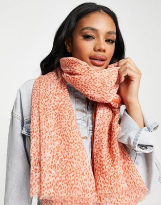 фото Персиковый шарф с принтом becksondergaard-оранжевый цвет
