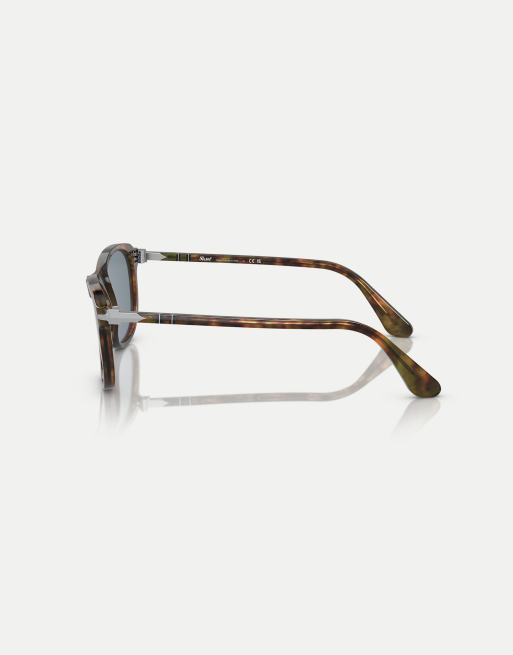 Persol - po1935s - Occhiali da sole rettangolari color marrone caffè tartarugato con lenti blu, 2 di 4