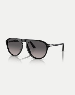 Persol - Po3302sm - Polarisierte Pilotensonnenbrille in Schwarz mit Gläsern in Grau