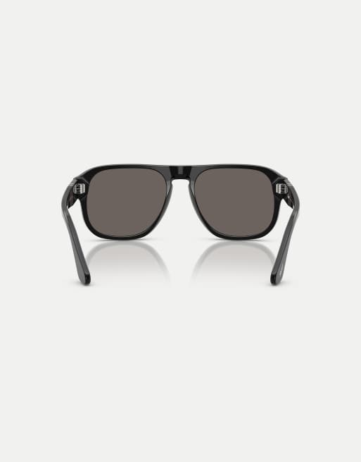 Persol - PO3310S Black Arrow - Lunettes de soleil rectangulaires à verres gris - Noir, 2 de 3
