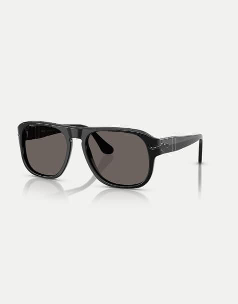 Persol – Po3310s – Black Arrow – Rechteckige Sonnenbrille in Schwarz mit grauen Gläsern - view 1