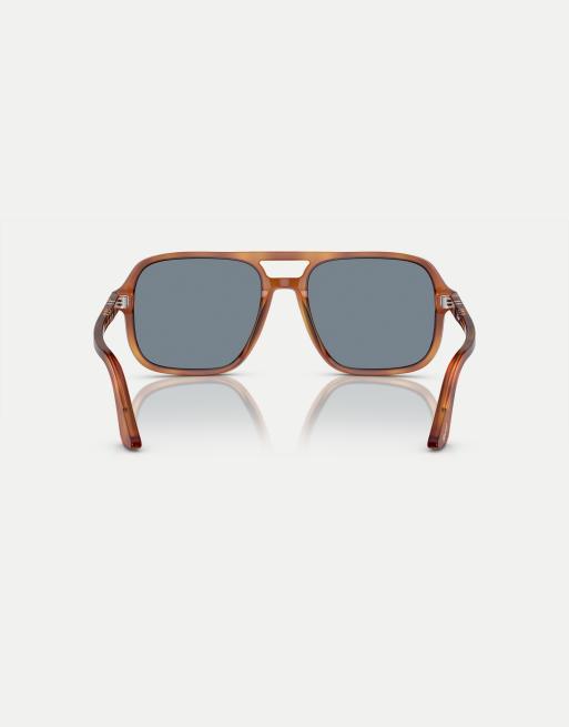 Persol po3328s pilot sunglasses in brown with blue lens in terra di siena ASOS
