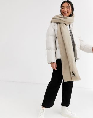Шарфы и кейпы Персонализированный шарф с инициалом A ASOS DESIGN-Розовый цвет