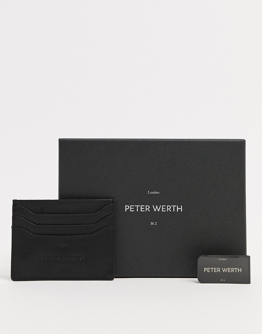 Peter Werth Card Holder And Money Clip-black