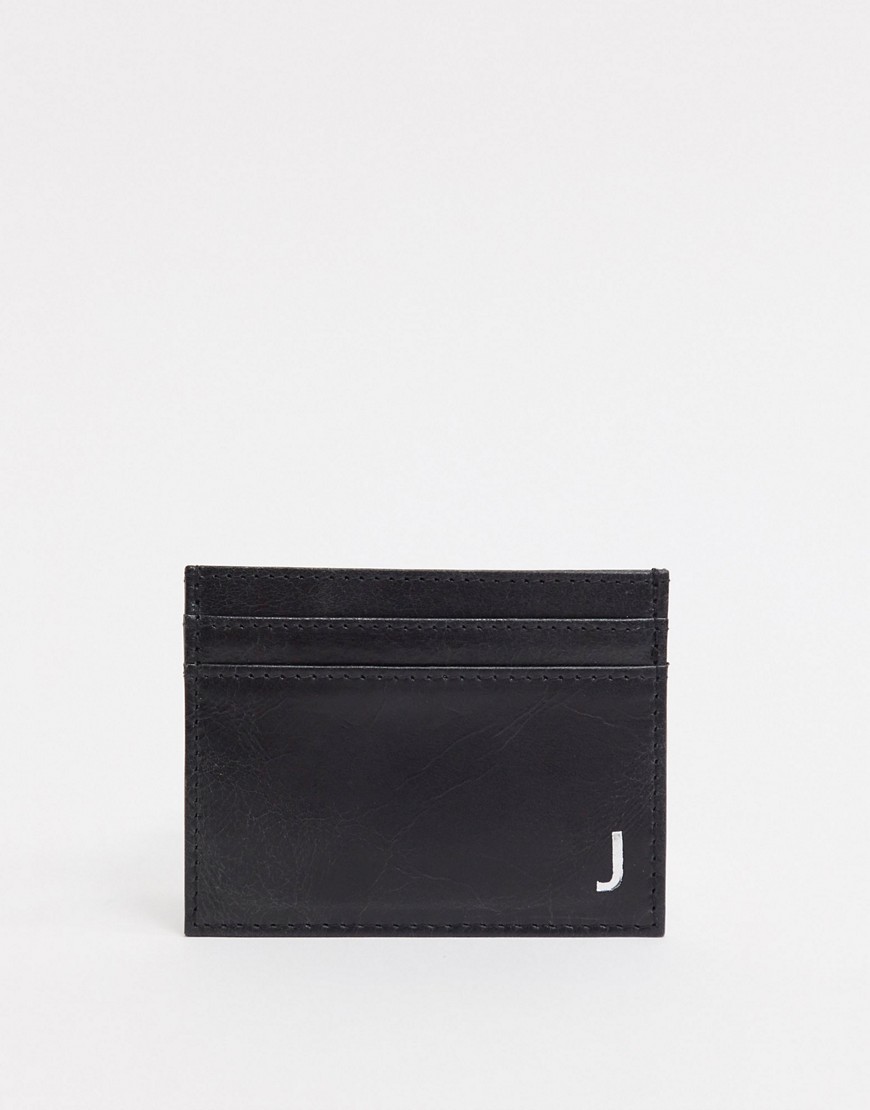 Peter Werth J Leather Card Holder-black