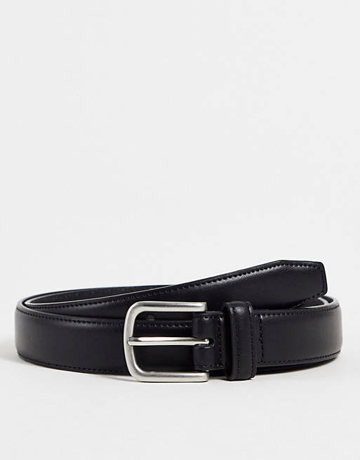 Peter Werth leather jeans belt in black