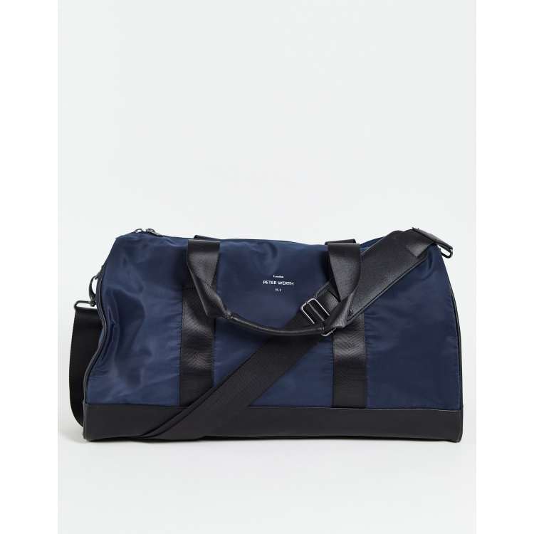 Peter Werth nylon holdall in navy