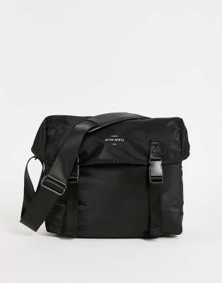 Peter Werth Nylon Messenger Bag In Black ModeSens