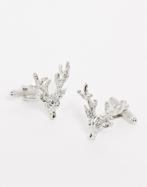 Peter Werth stag cufflinks and tie pin set