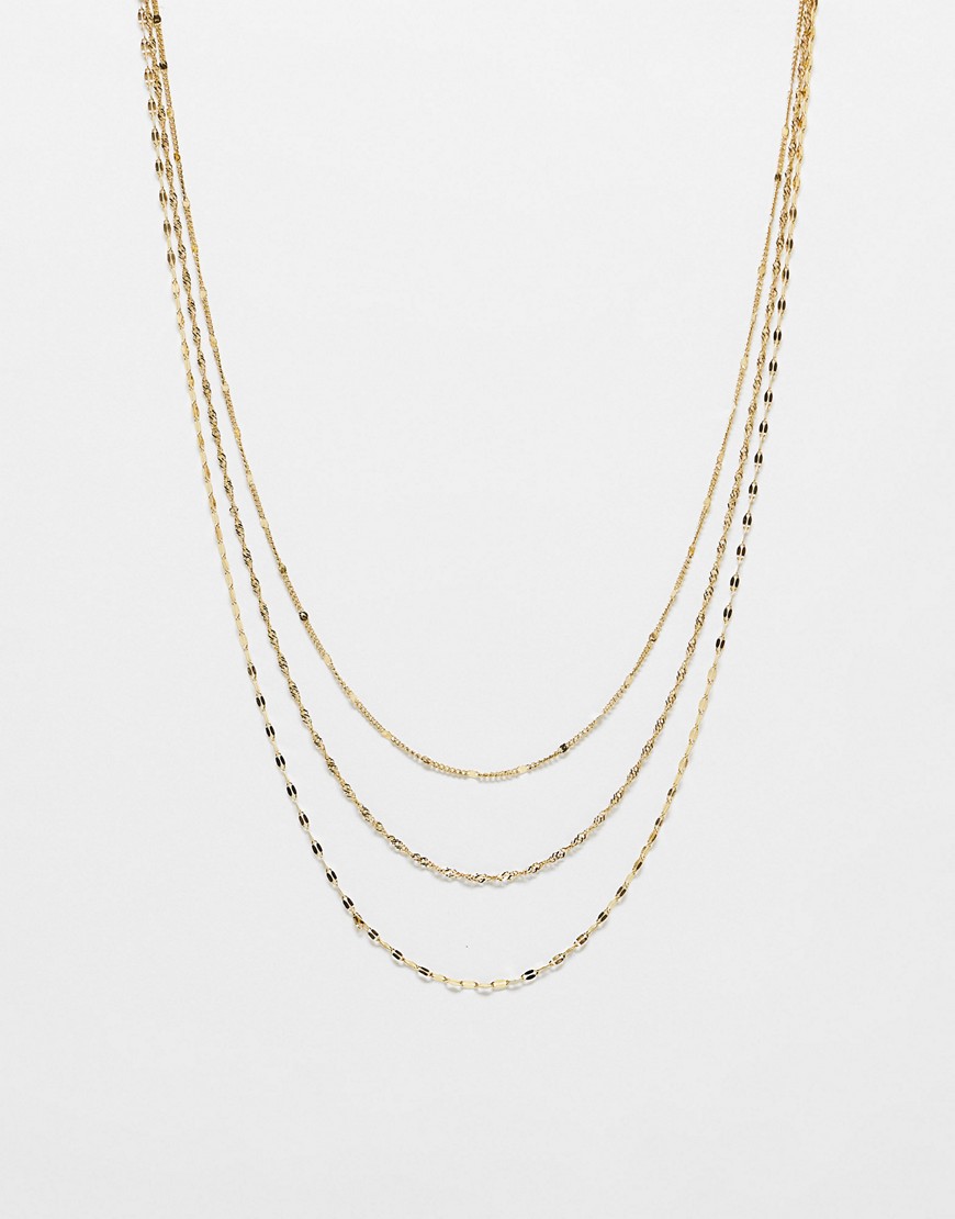 allegra multirow stainless steel dainty necklaces in gold