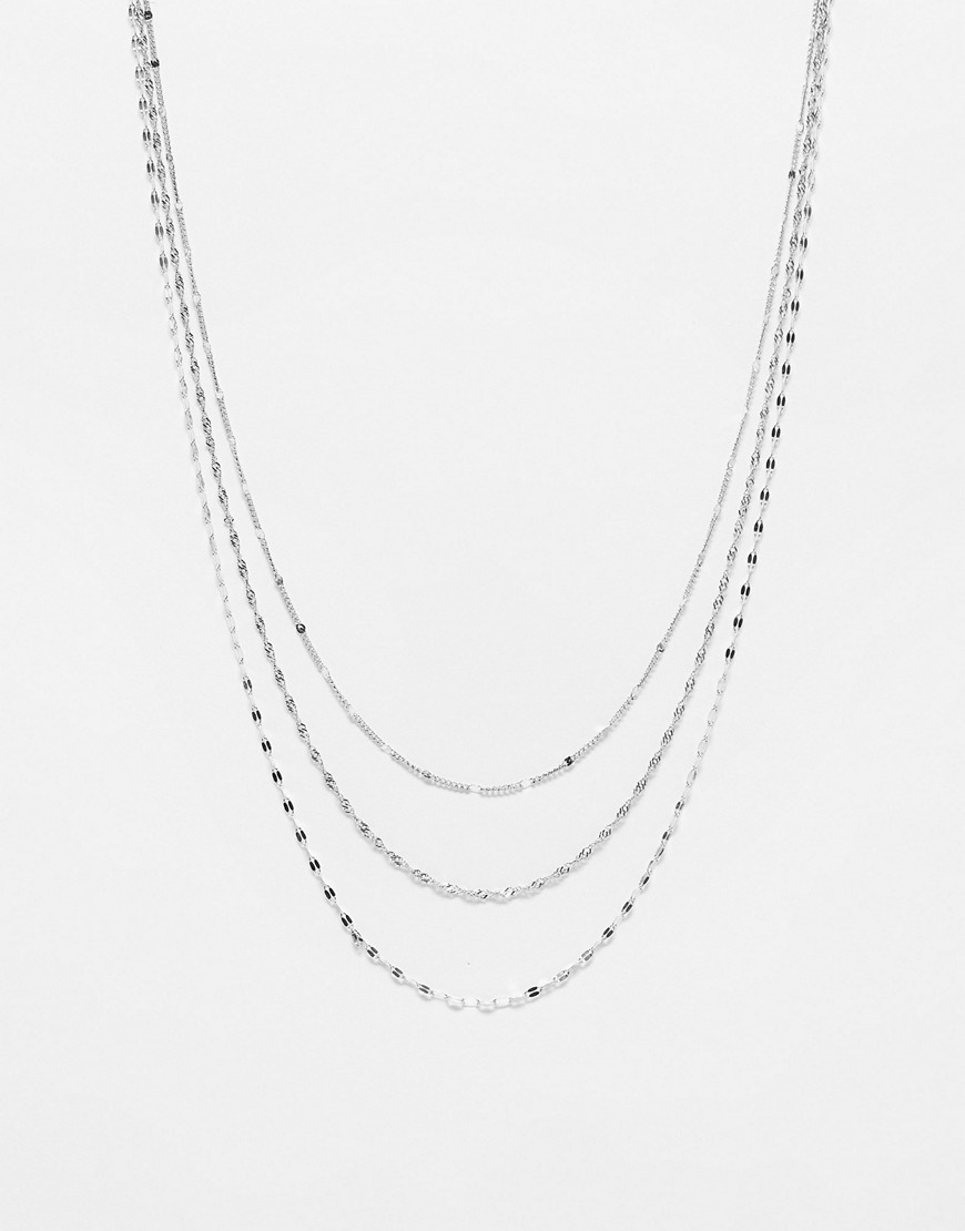 Petit Moments allegra multirow stainless steel dainty necklaces in silver