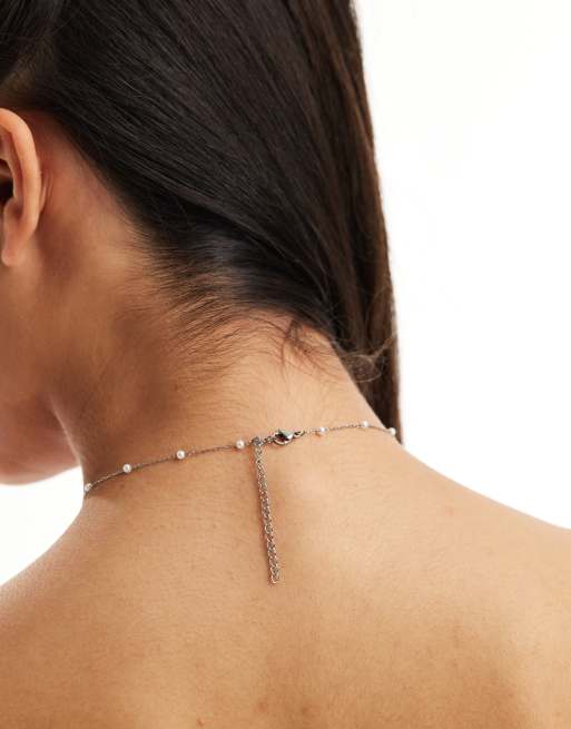 Petit Moments - Collier avec perles nacrées et pendentif circulaire - Argenté, 3 de 4