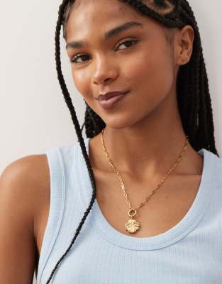 Petit Moments - Collier chaîne à fleur en acier inoxydable - Doré