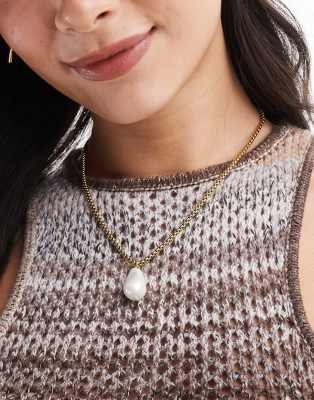 Petit Moments Petit Moments cumeira stainless steel necklace with pearl pendant-Gold