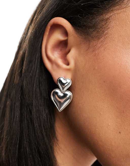 Petit Moments - Francesa - Boucles d'oreilles cœurs en acier inoxydable - Argenté, 4 de 4