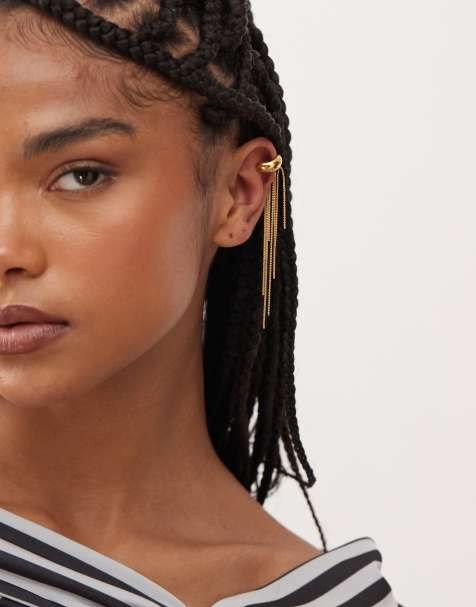 Petit Moments fringe ear cuff in gold - view 1