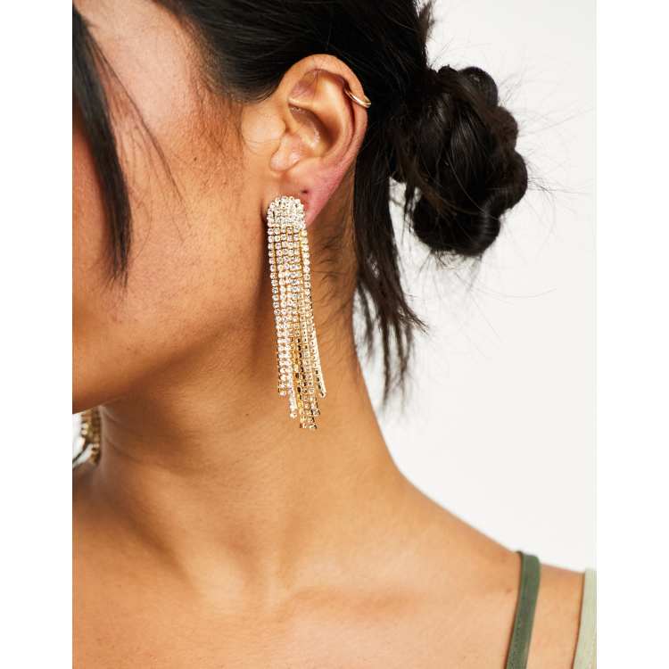 Orecchini Les Poulettes A Forma Di Salamandra Con Strass, Placcati Oro, Gioiello Originale In Confezione Regalo