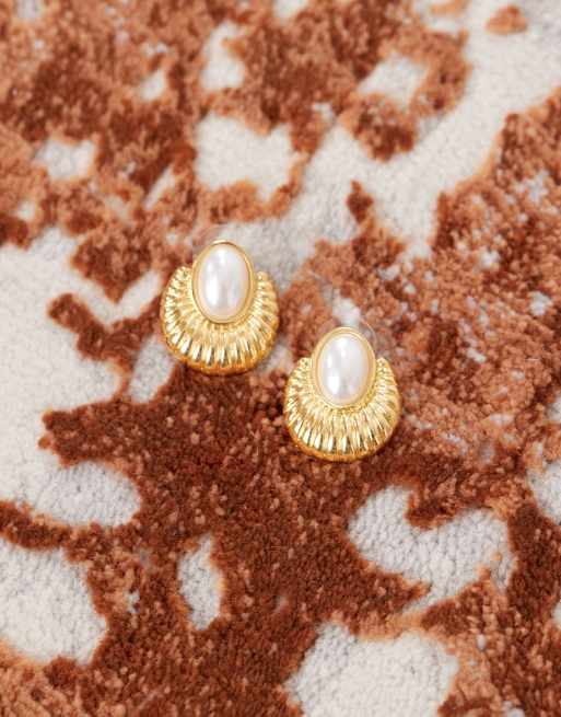 Petit Moments - Jane - Boucles d'oreilles à perle fantaisie - Doré, 2 de 3